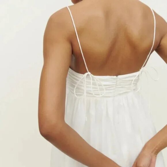 Reformation | NWT Catarina Cotton Mini Dress in‎ White size 8 - Picture 8 of 14